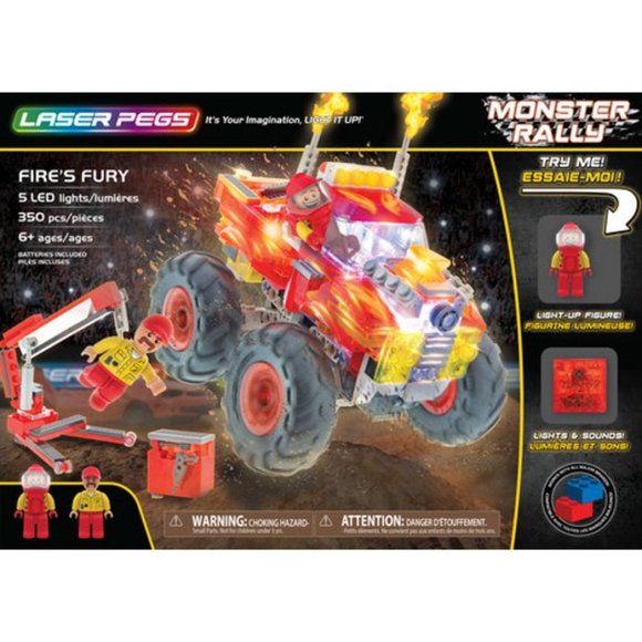 Laser Pegs Monster Rally Fire's Fury Offroad Truck Construction Block Set NWT - Picture 9 of 15